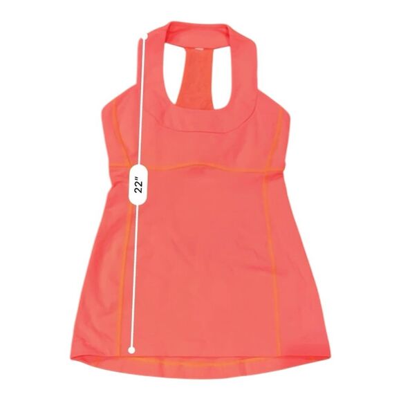 Lululemon Scoop Neck Tank Luon in Coral Orange Size 4 - Picture 9 of 10